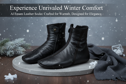 Al Emam Winter Khuffain – Soft Fur-Lined Leather Wudu Socks for Men & Women - WL